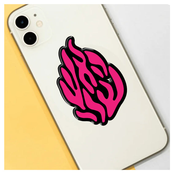 מדבקה אפוקסי - האש שלי ורוד