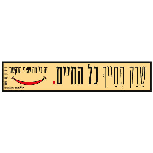 סטיקר - שרק תחייך כל החיים
